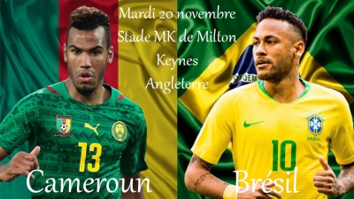 Le 20 novembre le Cameroun affrontera le Brésil dans un match amical