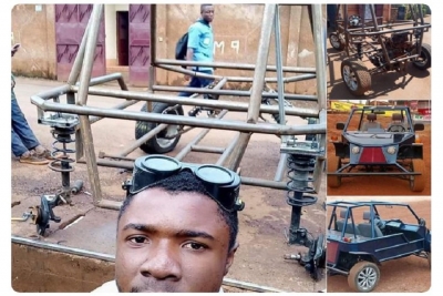 Phénoménal : le camerounais Cédric Simen, 27 ans, fabrique sa première voiture à Bafoussam.