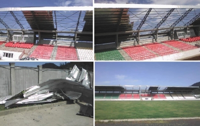 Infrastructures sportives : Des vents violents endommagent la toiture du stade Omnisports de Limbe