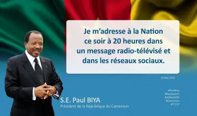 Paul BIYA annonce une adresse à la Nation ce 19 mai 2020 à 20h